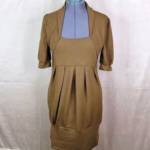 RHAPSODY Brown Knit Sweater Dress Size Medium‎